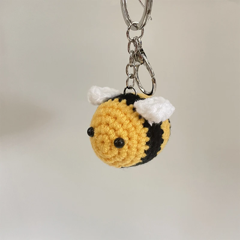 Novelty Cute Knitting Bee Keychain Little Bees Keychain Pendant Keyring Keyholder Party Jewelry Gifts