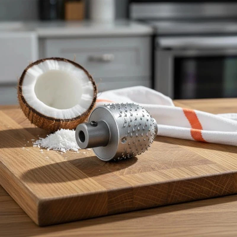 Cabezal Eléctrico para Rallador de Coco de Alta Resistencia, 12mm, Modelo Granate, para Máquinas Ralladoras de Coco