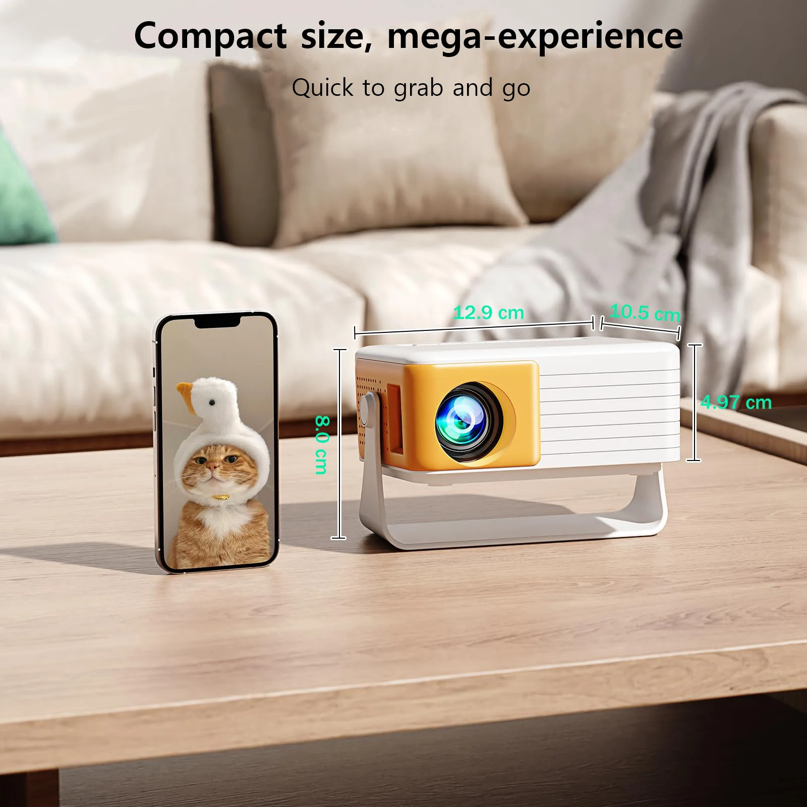 Salange Y3Pro Mini Portable Projector Native HD 720P Support 1080P Mirroring Version For Android/IOS Phone/HD Port/ USB/TV Stick view 5