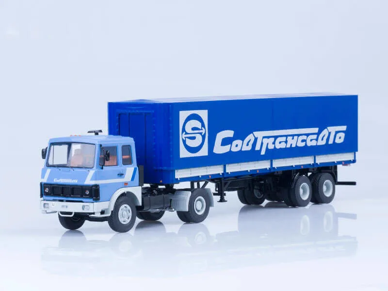 NEW SSM 1:43 Scale MAZ-5432 with Semitrailer MAZ-93971 Sovtransavto USSR Truck For collection gift