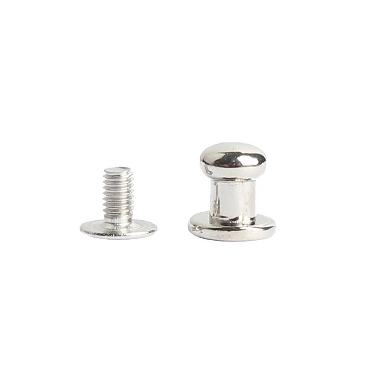 100set di Argento In Lega di Solid Rotonda Punto Della Vite Prigioniera Della Testa Screwback CraftLeather Cintura Sacchetto di Chicago Vite