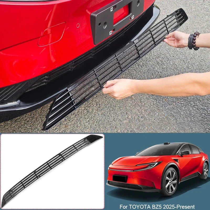 Replace Front Upper Lower Grille Buckle Insect Proof Net For Toyota BZ5 2025-2027 Front Bumper Center Intake Grille Cover
