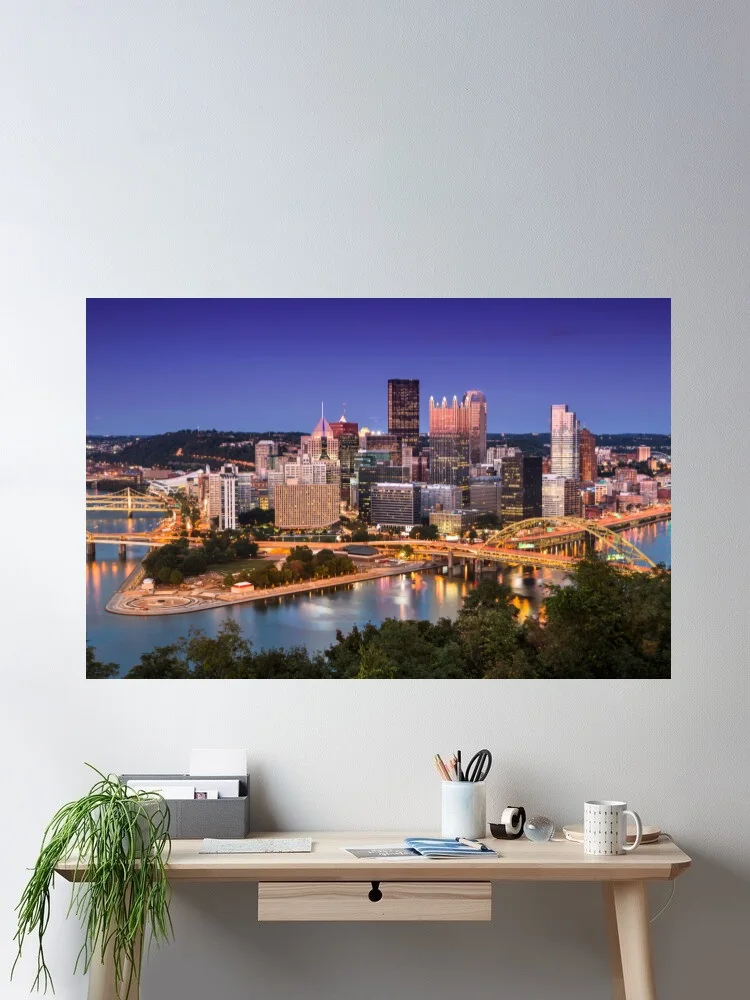 Pittsburgh, Pennslyvania Photo Canvas POSTER ,Home Decor Wall art painting