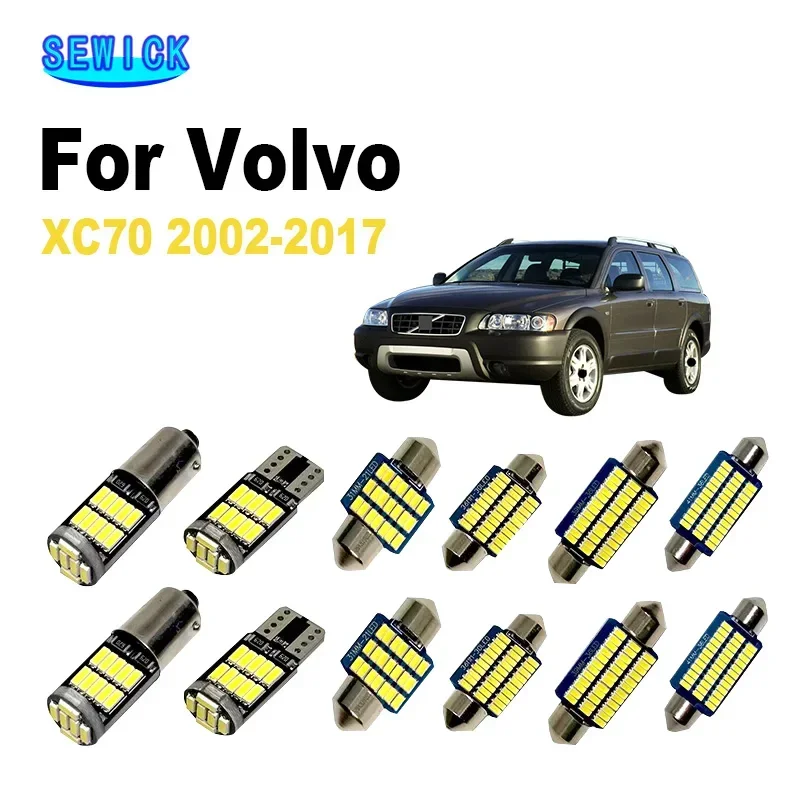 SEWICK Canbus Sun Visor Bulbs For Volvo XC70 2002-2010 2011 2012 2013 2014 2016 2017 LED Interior Map Dome Light Kit Accessories