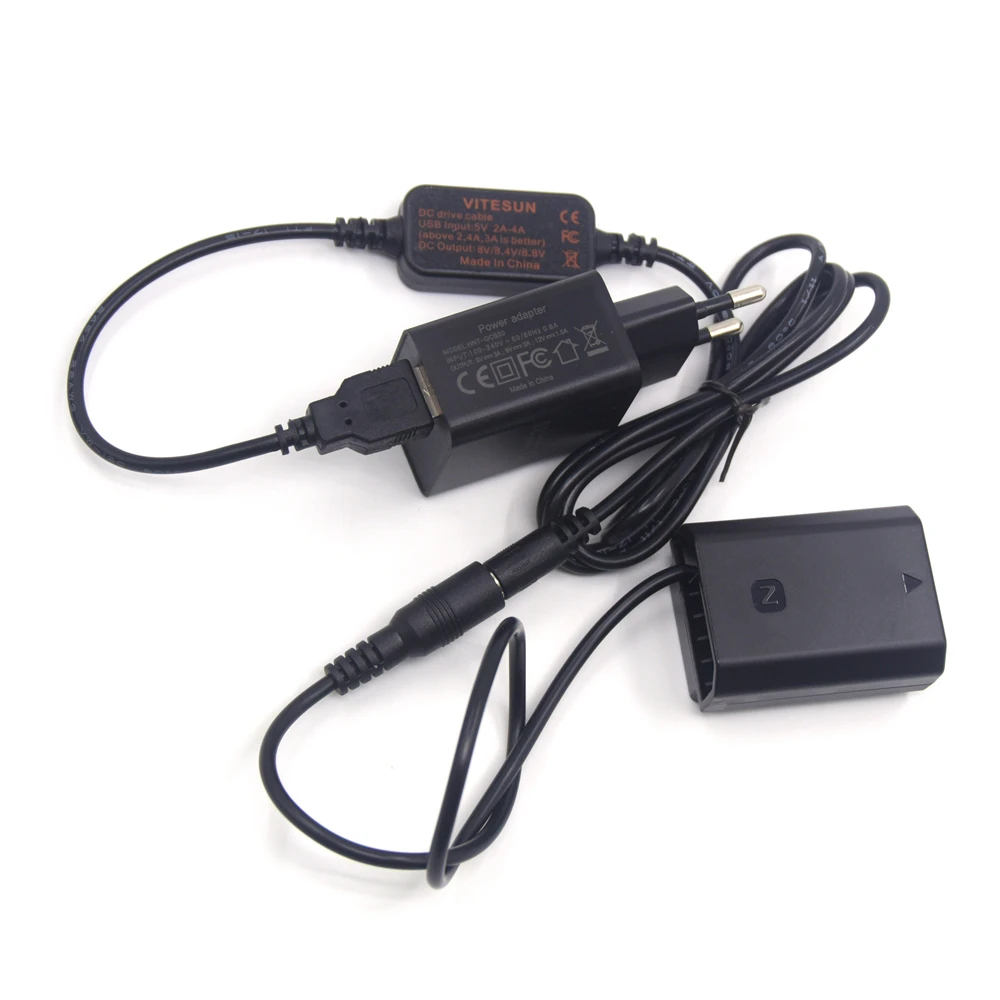 NP FZ100 Dummy Battery&USB DC 5V Cable&18W Charger for Sony Alpha A7IV A9 A7RM3 A7RIII A6600 A7M3 A7M4 ILCE-9 Camera Coupler