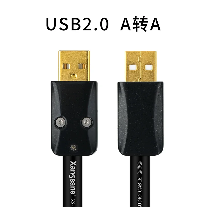 Reines Silber USB-Kabel A auf B/A auf USB 2.0 HiFi-Audiokabel PC Computer zu Decoder DAC Mixer OTG Soundkarte Datenkabel