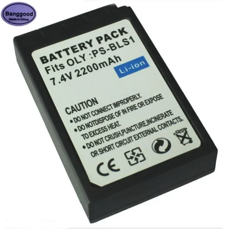 7.4V 2200mAh PS-BLS1 PS BLS1 BLS-1 Camera Battery Pack For Olympus EP1 EP2 EP3 EPL1 EPL1s EPL3 EPM1 EVOLT E410 E420 E620