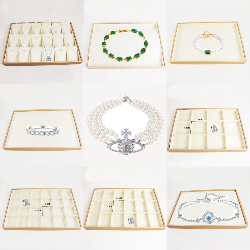 Multi grid Jewelry Counter Display Tray Case Necklace Bracelet Ring Earring Watch Storage Organizer Jewelry Box Drawer Holder