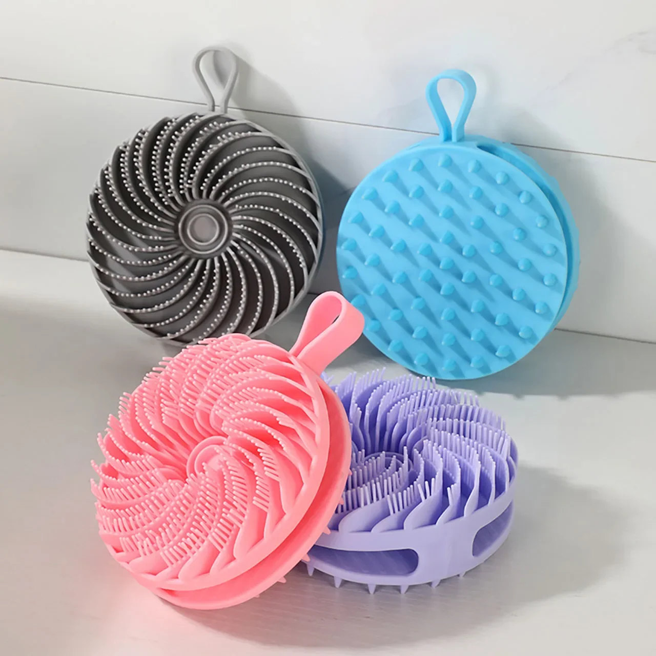 

Silicone Body Scrubber Whirlwind Double Sided Bath Brush Hair Washing Massage Comb Bathroom Skin Shower Cleaning Brushes