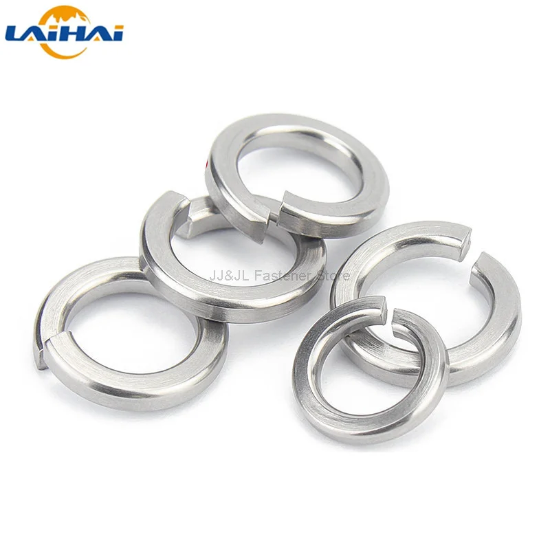 2/5/10/50/100pcs GB93 A2 304 Stainless Steel Spring Split Lock Washer Elastic Gasket M1.6 M2 M2.5 M3 M4 M5 M6 M8 M10 M12 M16 M24