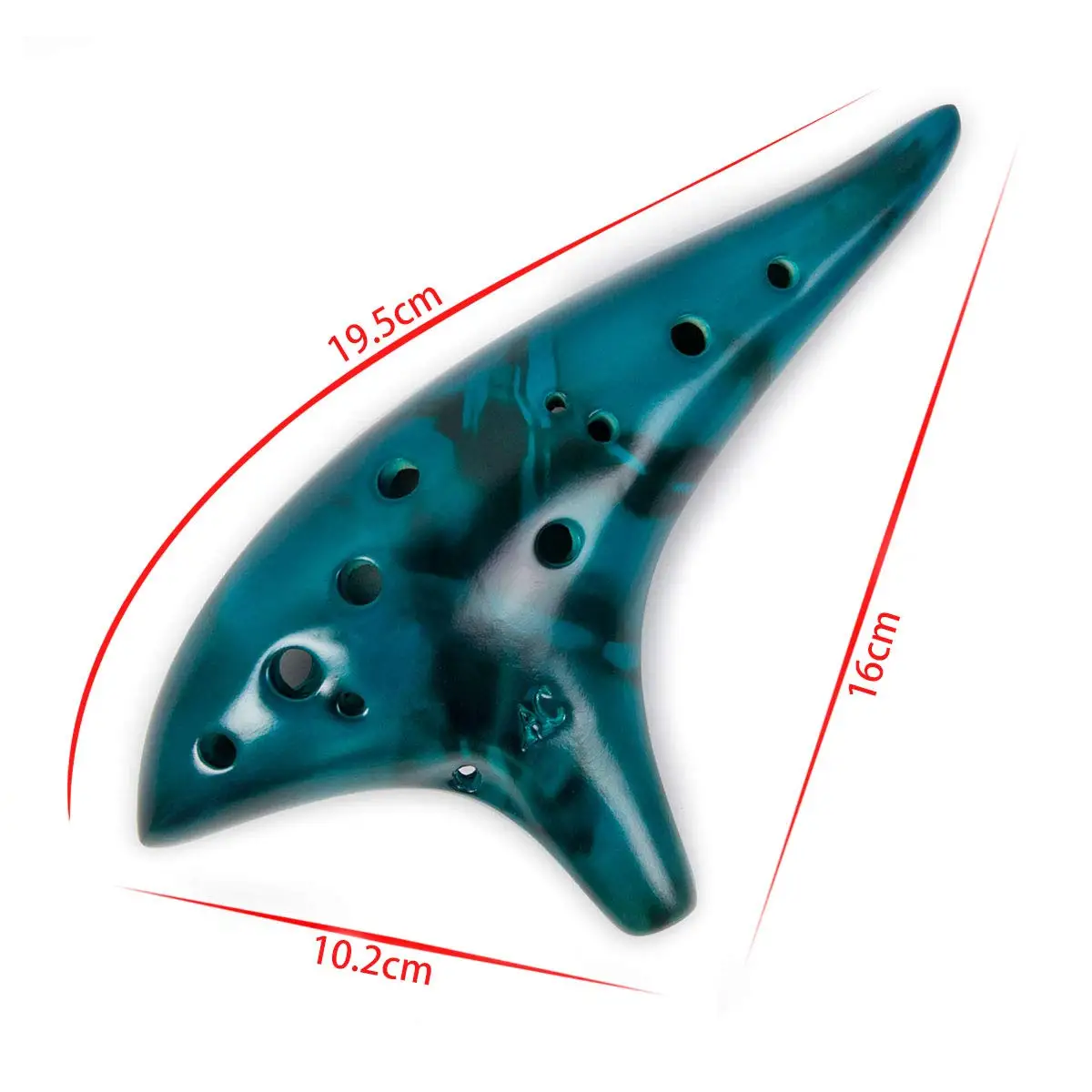 Ocarina,12 Tones Alto C Ceramic Ocarina Musical Instrument with Song Book Neck String Neck Cord Carry Bag Good Gift for Children