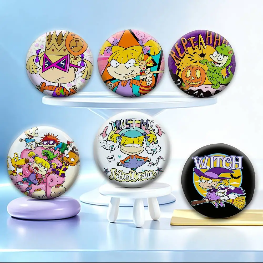 COOL R-Rugrat Chuckie Angelica   Badges Creative Tinplate Button PinsBrooch Badge Clothes Backpack