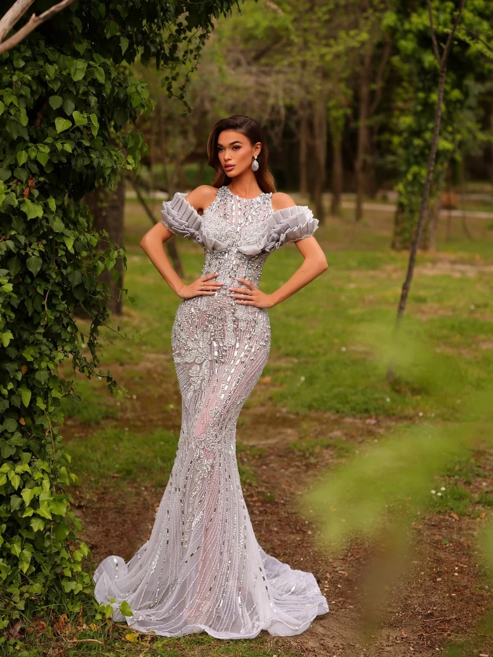 

Romantic Halter-Neck Evening Dress 2026 Exquisite Crystal Beaded Party Gown Elegant A-Line Floor-Length Party Dresses فساتي