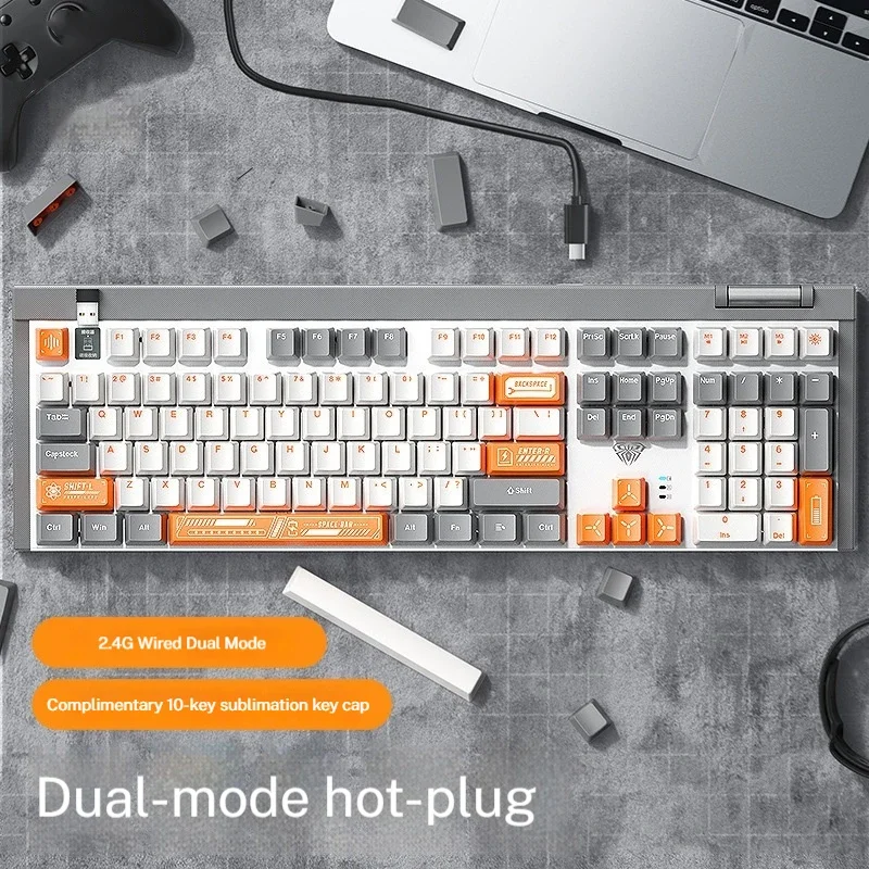 F3050 Mechanical Custom Keyboard 2.4g Wireless Dual-mode Hot Swappable Green Light Gaming Waterproof Computer Peripherals