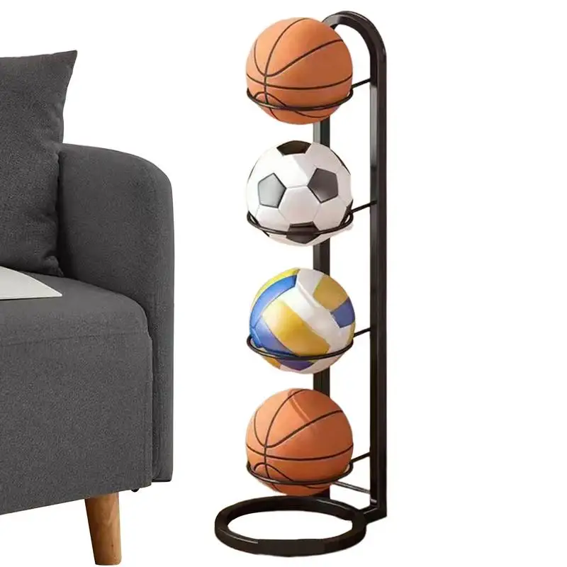 Vertical Ball Rack Soccer Stand Multipurpose Easy To Assemble Ball Organizer For Basketball Bedroom