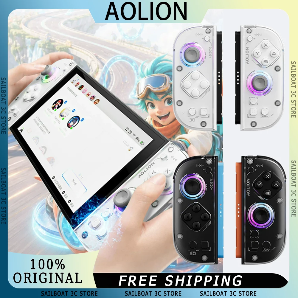 AOLION J30 スプリットコントローラー Nintendo Switch / Switch 2用 TMRホールジョイスティックゲームパッド、9軸RGBマクロボタン NS2ゲームパッド