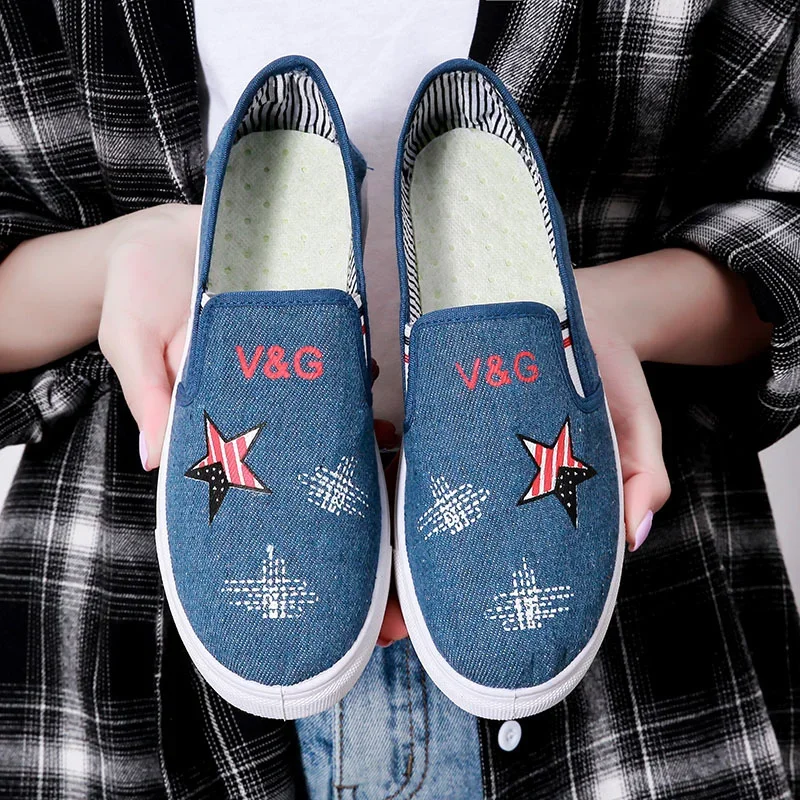 Canvas Women's Vulcanized Shoes Lace Up Flats Shoes Women Sneakers Mesh Breathable Floral Comfort Mother Shoes Zapatos De Mujer