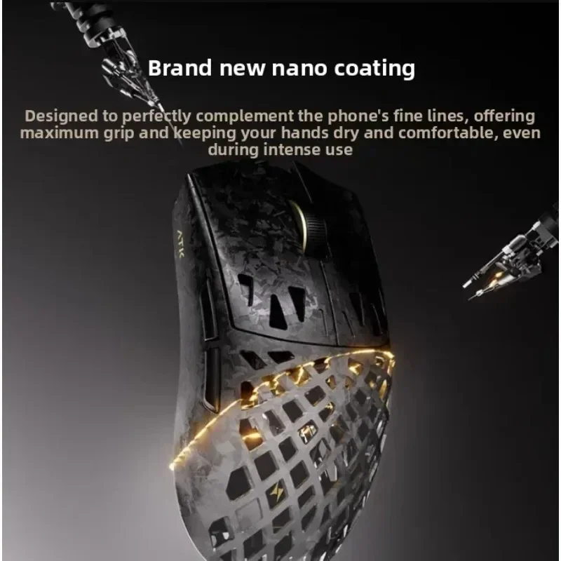 ATK Blazing Sky Ghost Wireless Mouse Composite Carbon Fibre Mouse Hollow-out Gaming Mouse Paw3955Master Lightweight Gamer FPS