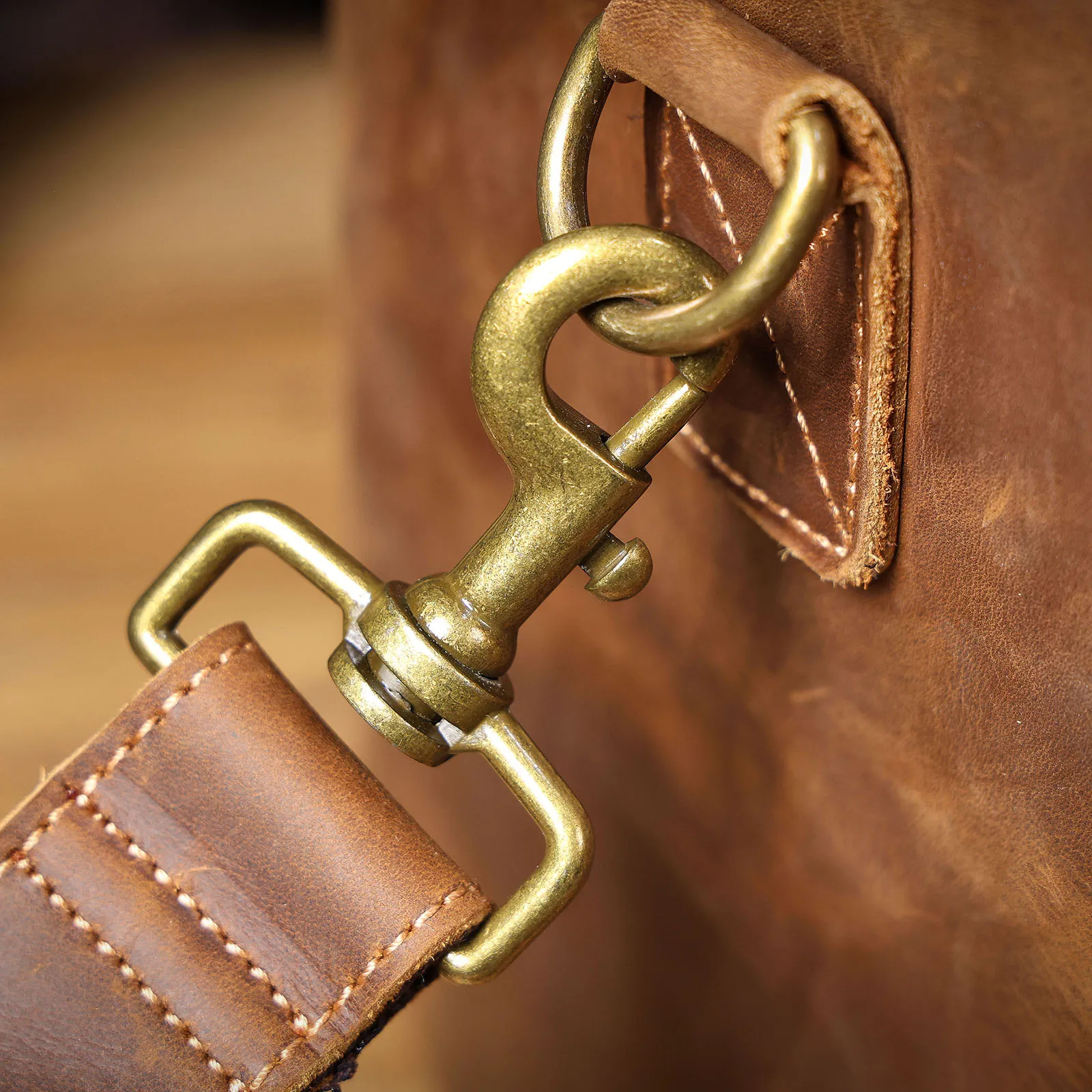 S.WORKER Vintage Vollnarbenleder Herren-Reisetasche Handgefertigte Weekender-Reisetasche – Detail 20