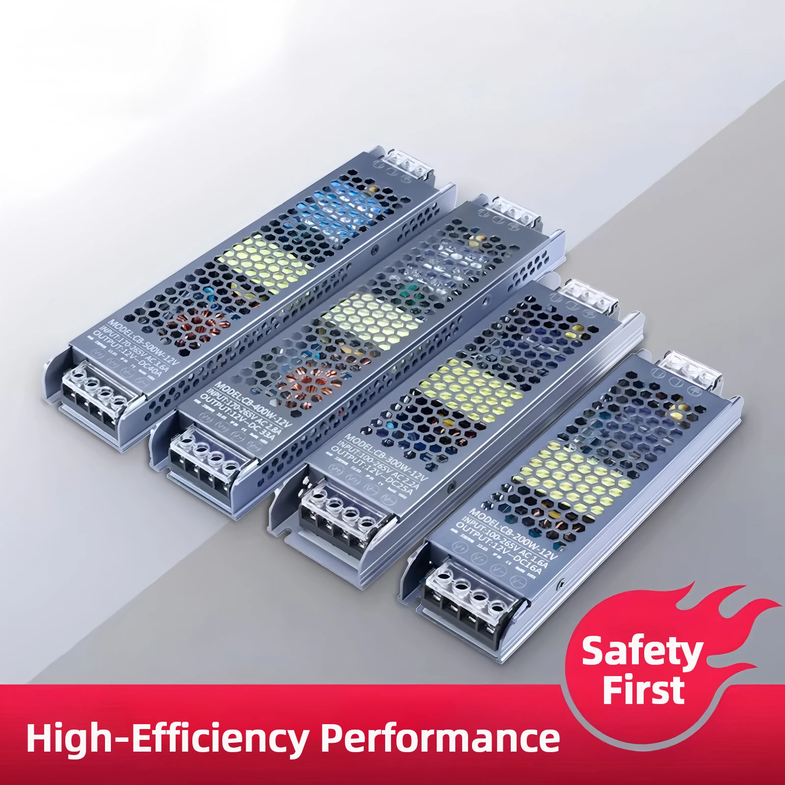 

LED Lighting Transformers Driver 12V/24V Mute Power Supply 60W 100W 150W 200W 300W 400W 176-264V Led Strip Converter Adapter