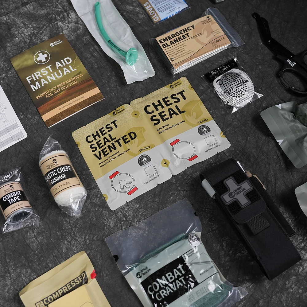 Rhino Rescue Trauma Kit,Combat Survival Gear Medical Kit,Tactical for Emergency First Aid, IFAK Refill Supplies