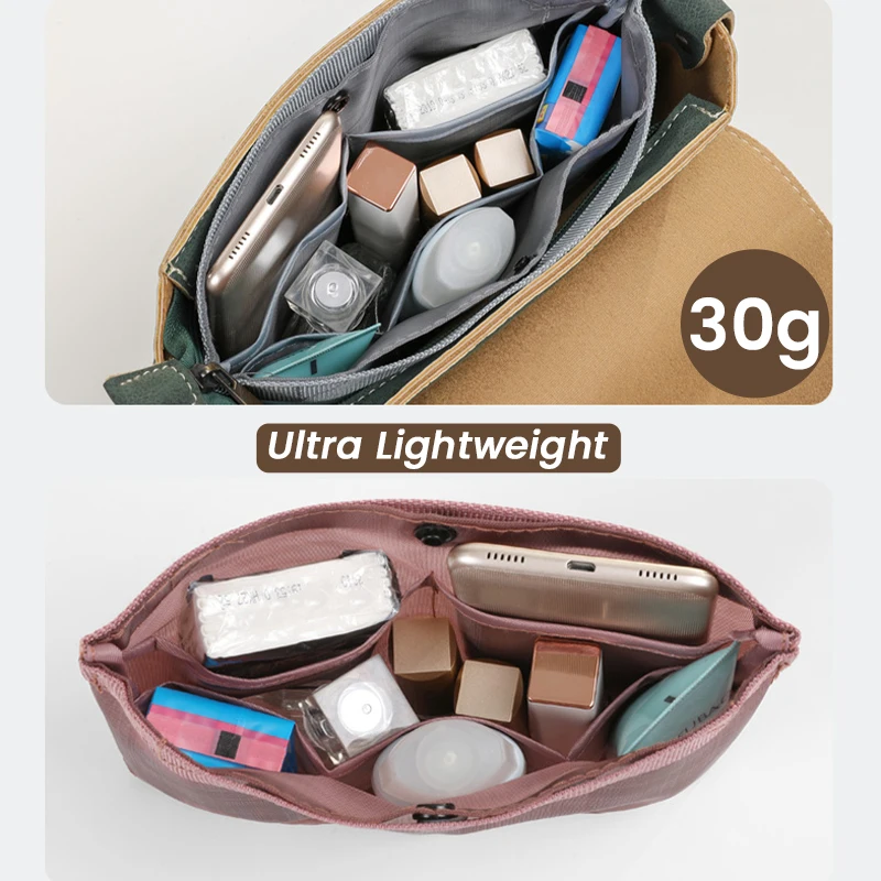 Mesh Organizer Insert for Handbags Ultra Light Organizers Inside Tote Pocketbook Women Nurse Nylon A5 Size Bag in Bag