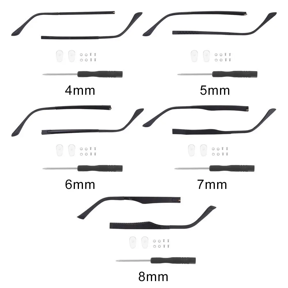 1Pair Anti-Slip Glasses Arm TR90 Eyeglasses Replacement Leg Glasses Temple Arm Single Tooth Spectacle Frame Repair Accessories