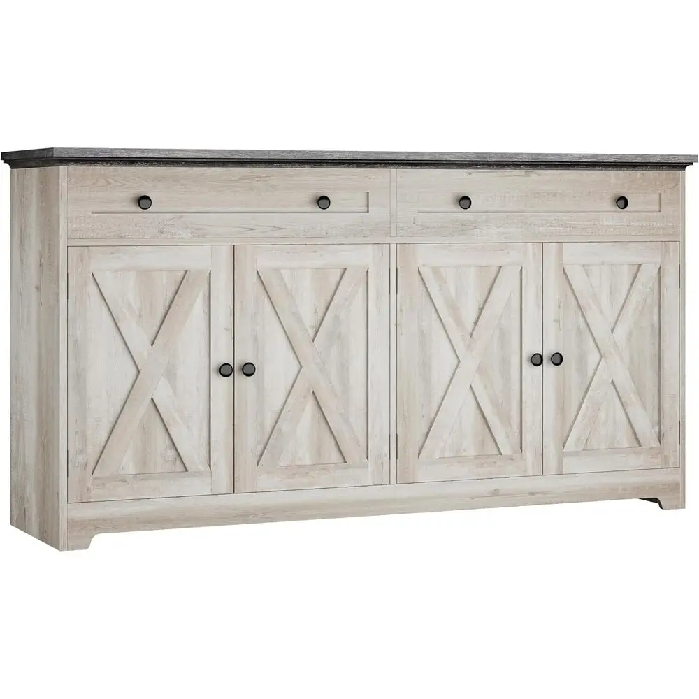 

Storage Cabinet with Drawers, Sideboard, Coffee Bar, Kitchen Cabinet in Charcoal Grey and Beige Maple