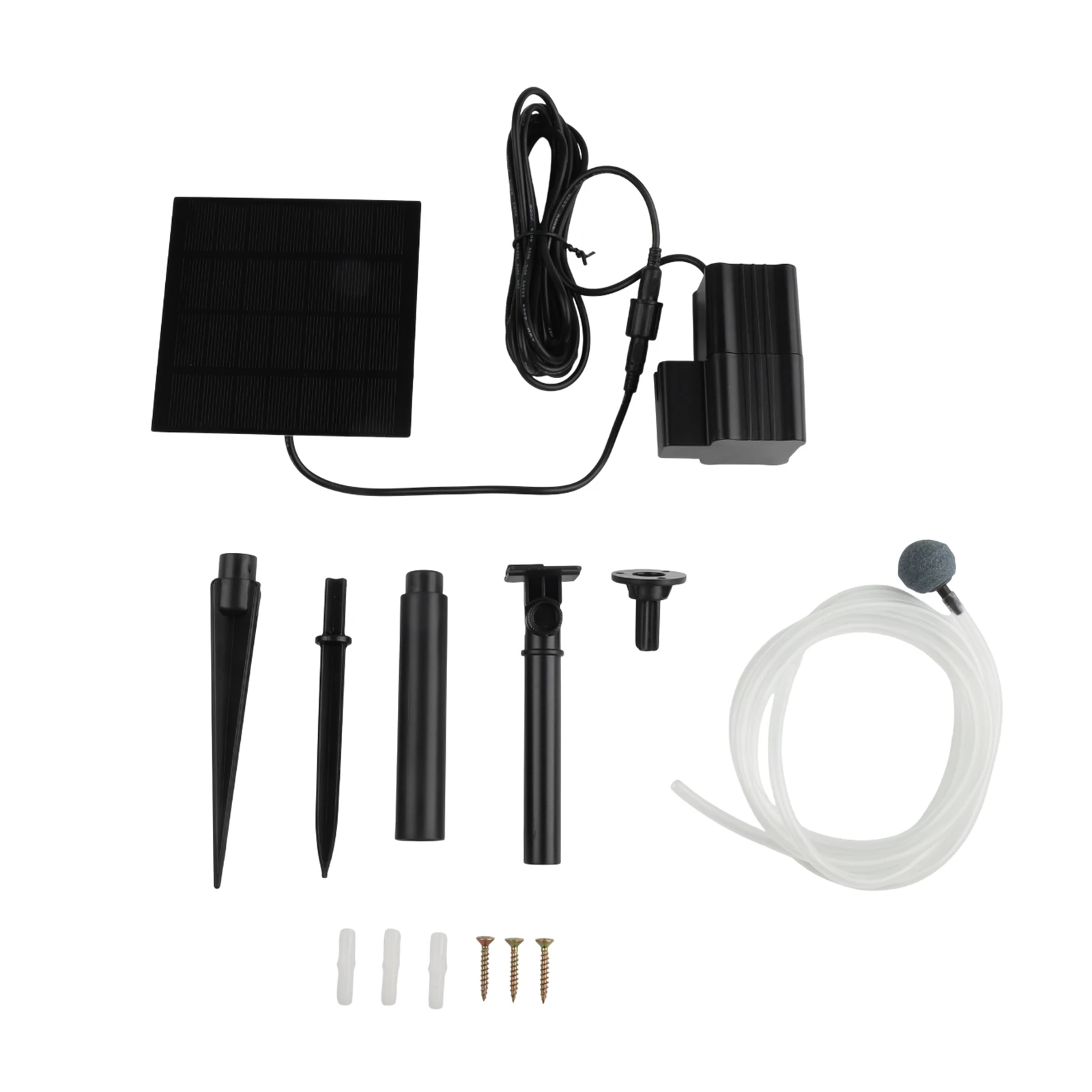 Outdoor Water Feature Black Solar Air Pump Adjustable Solar Air Pump Energy Efficient Pump 0.6L min Bubble Volume