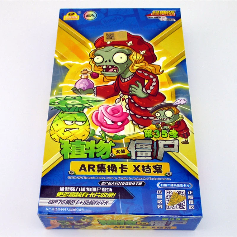 PLANTS VS ZOMBIES Full Set of Cards AR Exchange Card Whole Box 30 Packs Full Set of Card Collection Cards Children\'s Toys