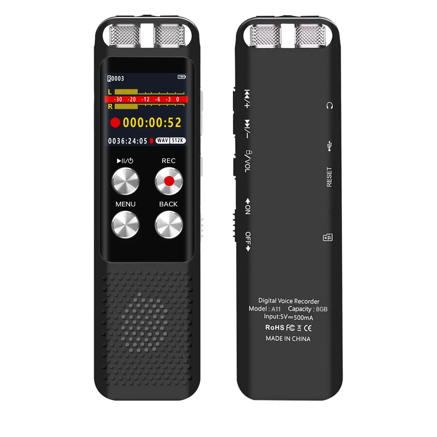 

128GB Digital Voice Recorder Voice Activation Dictaphone for Lecture Meeting Interview, Noise Reduction &Playback 1536Kbps USB-C