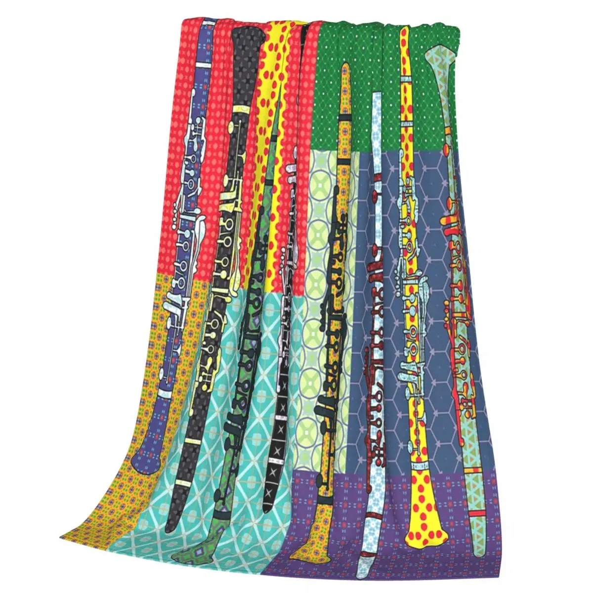 Patterned Clarinets Blankets Soft Warm Flannel Throw Blanket Bedding for Bed Living room Picnic Travel Home Couch