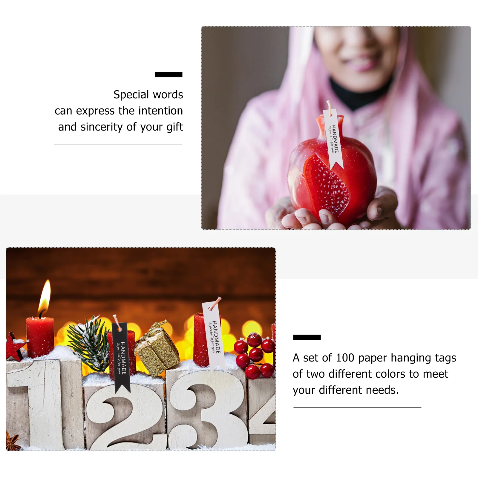 100 Pcs 장식 태그 종이 태그 DIY 선물 흰색 매달려 인사말 축복 라벨 수제