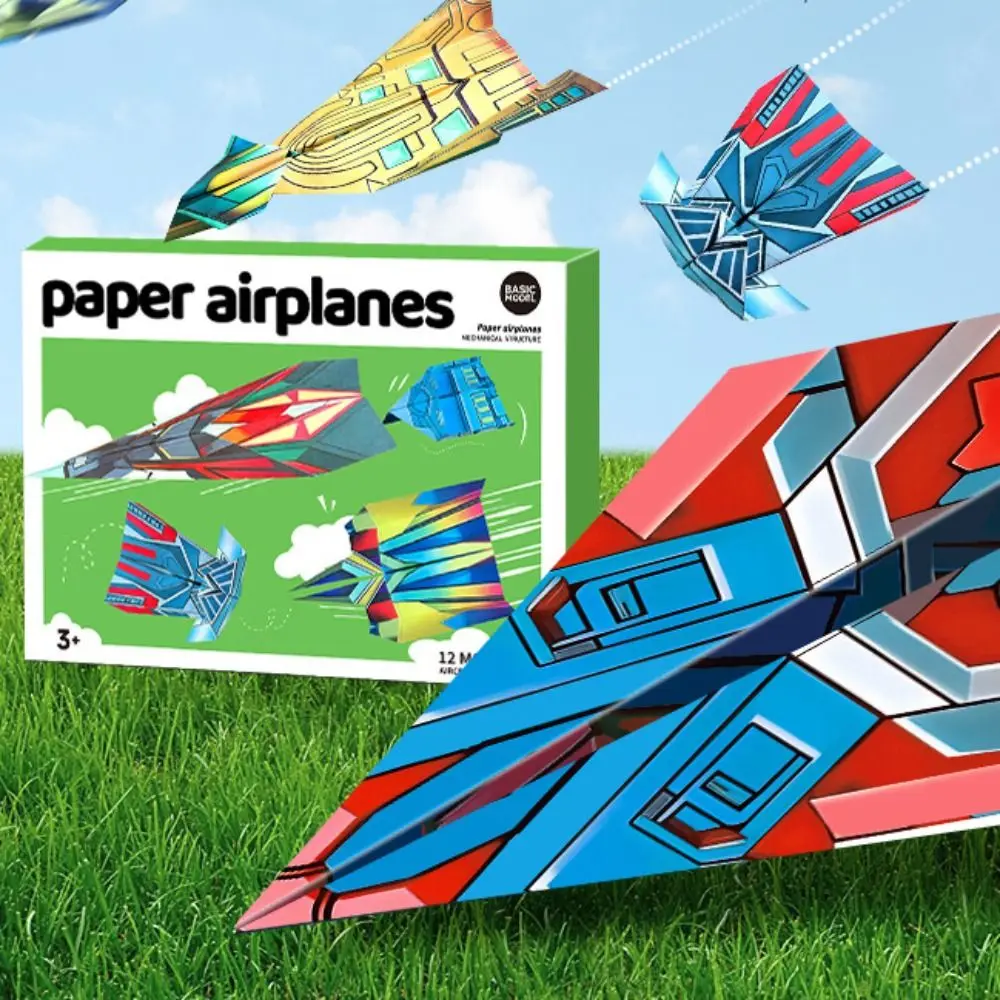 

Paper Handmade Airplane Origami Art Learning Folding Airplane Origami Set 3D Cartoon Versatile Paper Aircraft