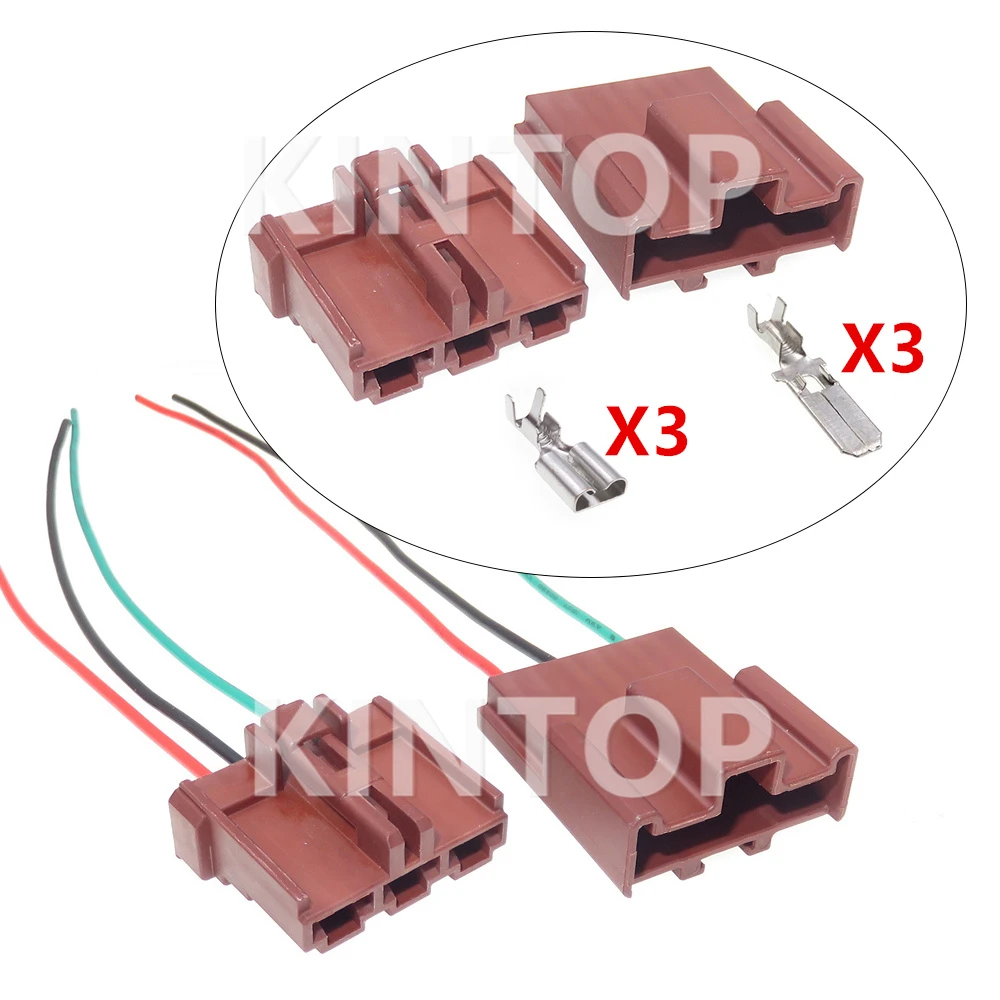 1 Set 3 Pins 6098-0220 AC Assembly Auto Parts 6098-0222 Car Wire Harness Male Female Large Current Socket with Wires