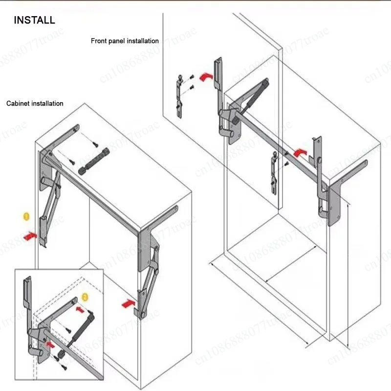 Lid Hydraulic Support Lifting Fittings Folding Flap Kitchen Cabinet System Swing Stay Parallel Vertical Lift Up Door Mechanism