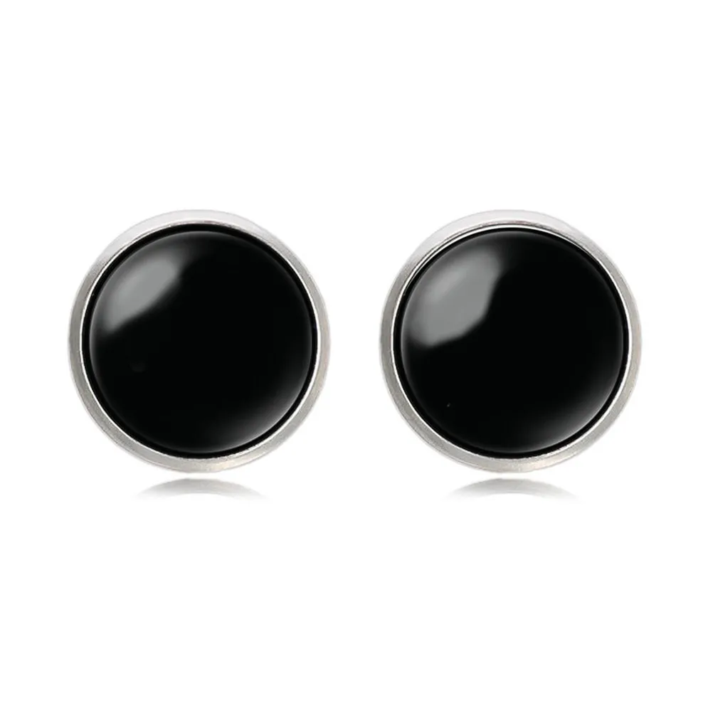 Glass Sleeve Cuff-Link Collar Button Copper Glass Electroplated Round P Letter Pattern Men Decoration Sleeve Cuff-Link