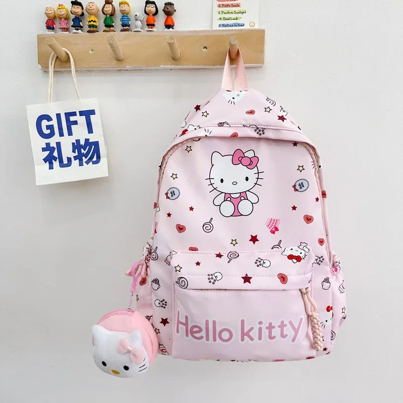 Sanrio Melody Mochila infantil, animação de desenhos animados, fofa, leve, mochila de grande capacidade, estudante universitário, novo