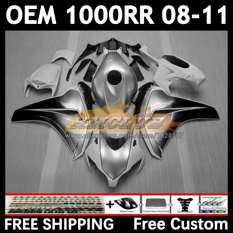 OEM Fairing For HONDA CBR1000 silver new CBR 1000 RR CC 1000RR 77No.65 CBR1000RR 08 09 10 11 2008 2009 2010 2011 Injection Kit