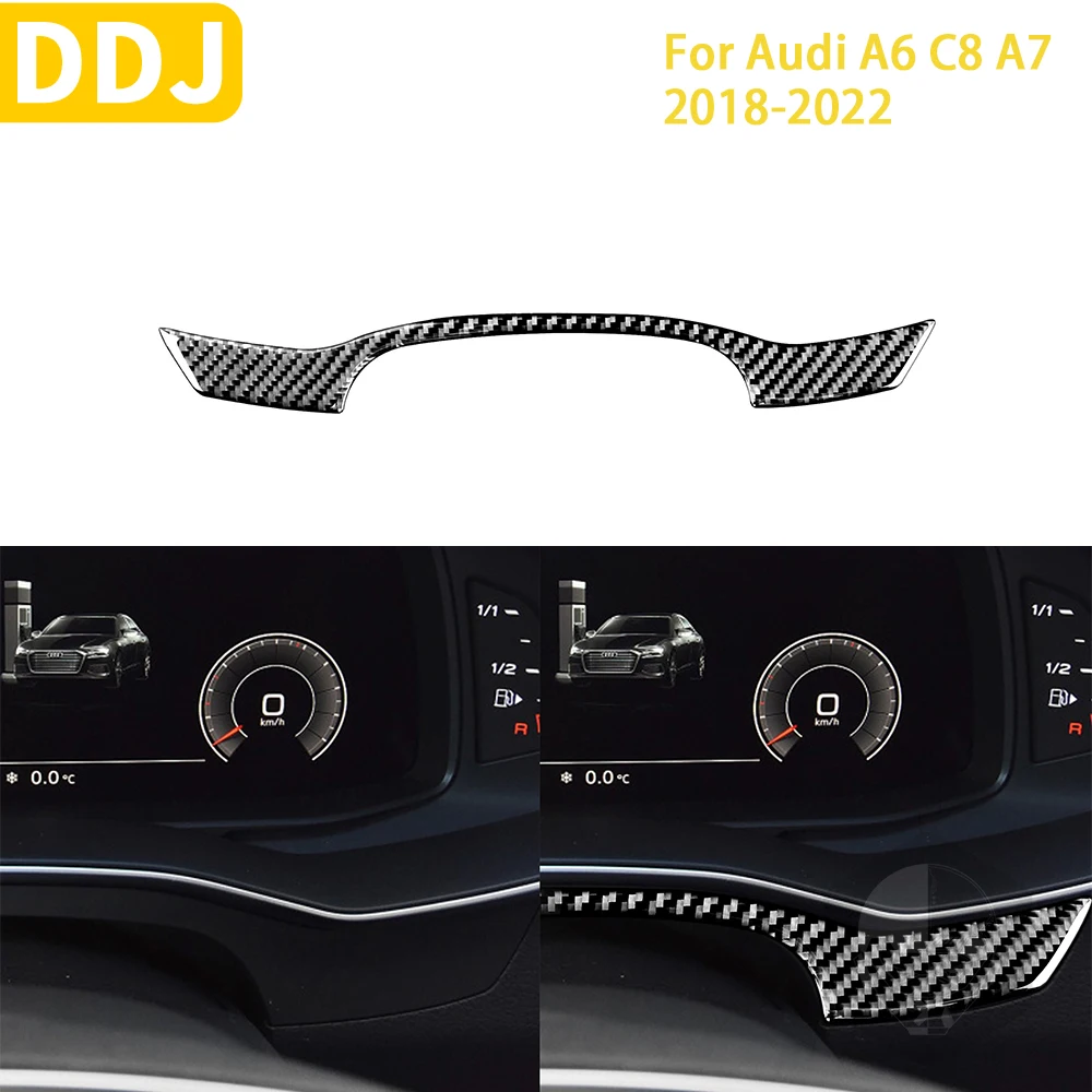 

For Audi A6 C8 A7 2019-2022 Car Accessories Speedometer Surround Cover Trim Carbon Fiber Stickers Decoration Styling