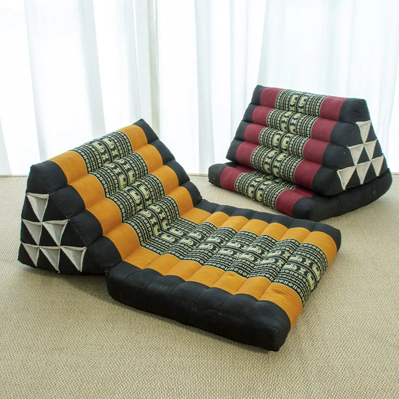 triangular cushion bay window cushion seat cushion with backrest thick bedroom balcony tatami South East Asia SPA foot bath mat