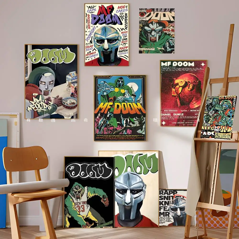 MF Doom الهيب هوب الراب الكلاسيكية خمر الملصقات للماء ورقة ملصق مقهى بار ديكور المنزل #1