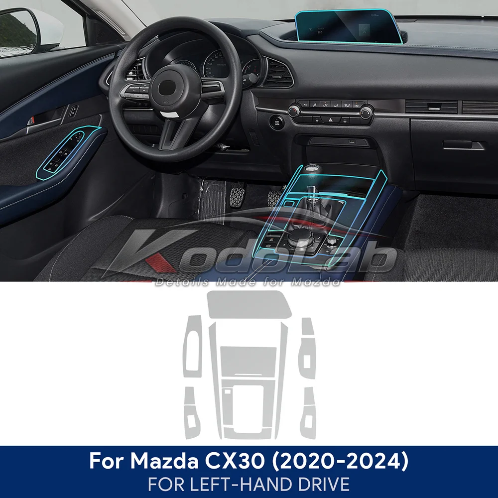 Für Mazda CX-30 CX30 2020-2024 Auto Mittelkonsole Schaltpanelle Navigationsbildschirm TPU Innenraum-Schutzfolie Kratzfest Reparatur – Detail 11