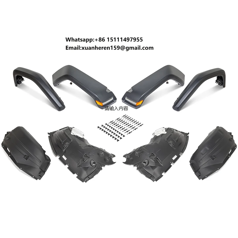 

4x4 Car Offroad Accessories Car ABS OE High Fender Flares with Light for Jeep Wrangler JL 2018+