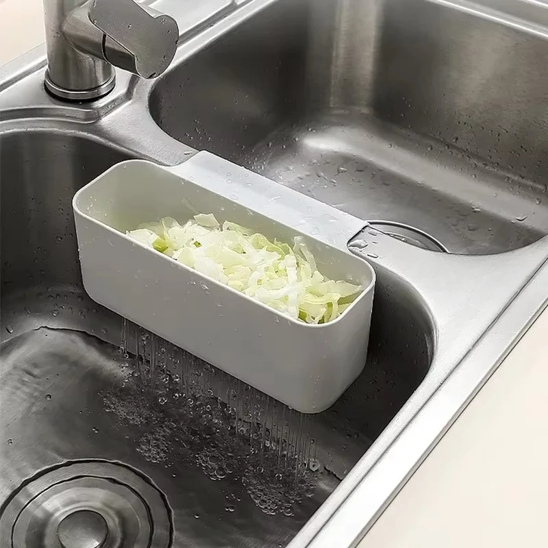 Kitchen Sink Drain Basket Leftover Soup Strainer Rack Fruit Vegetable Quick Drain Strainer Garbage Filter Kitchen Sink Organizer