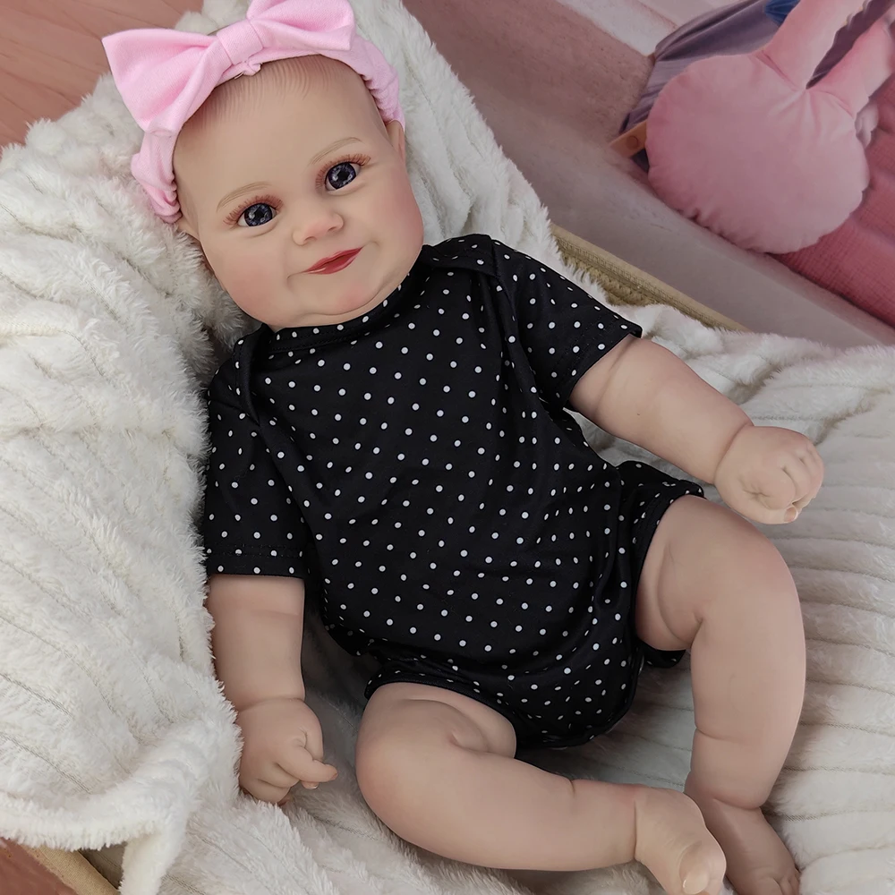 

50cm Handmade Reborn Baby Doll with Vinyl Body 3D Skin Girl DIY Dressing up Playmates Dolls Children Toddler Birthday Gift