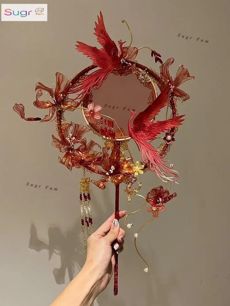 

Jiang Meng Original Design [Feng Qiuhuang] Wedding Group Fan Xiuhe Hanfu Handmade Art Decorations High-end Gifts