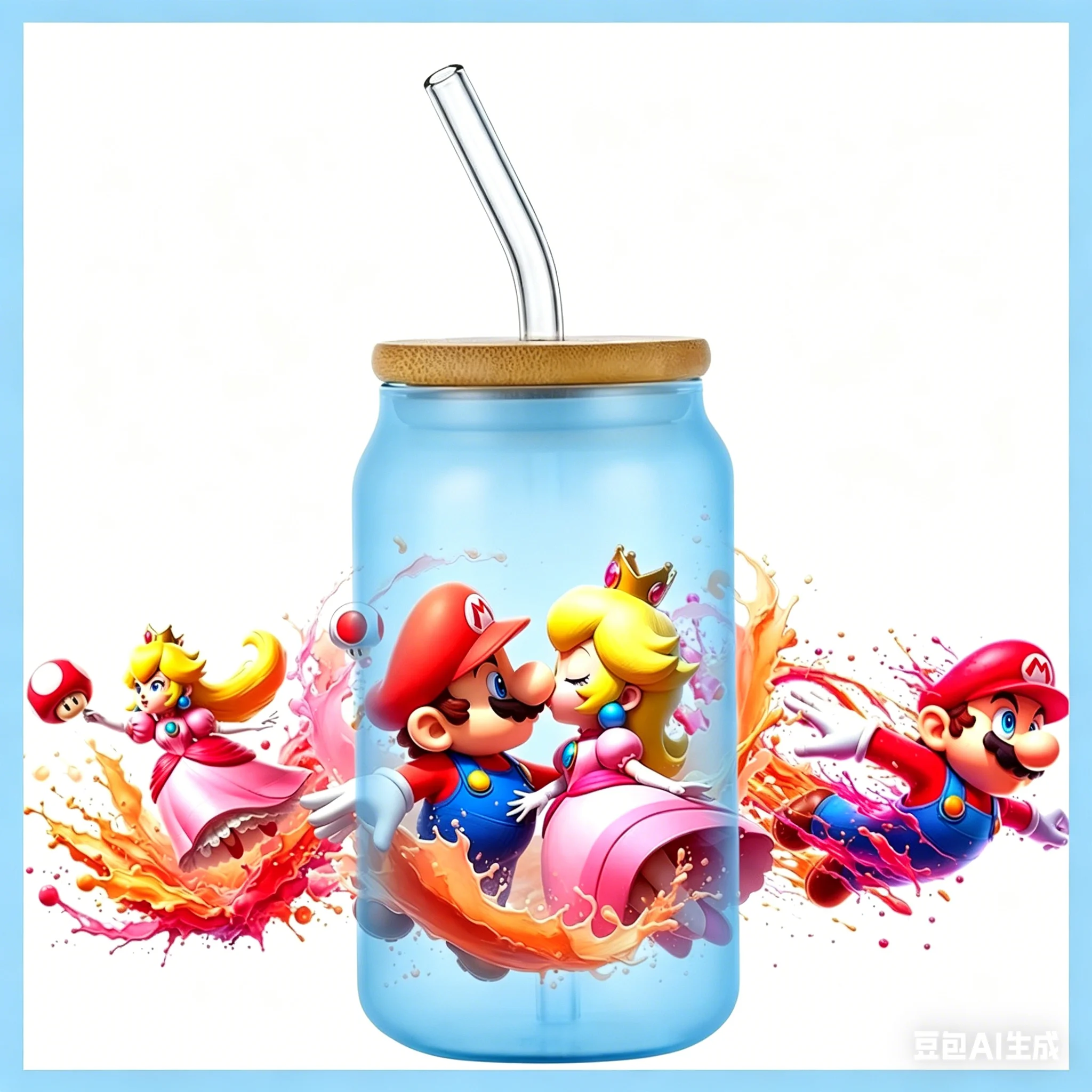 Beliebte, individuelle UV-DTF-Aufkleber für 16oz-Becher, Cartoon-Spielfiguren, permanente Vinyl-Transferaufkleber