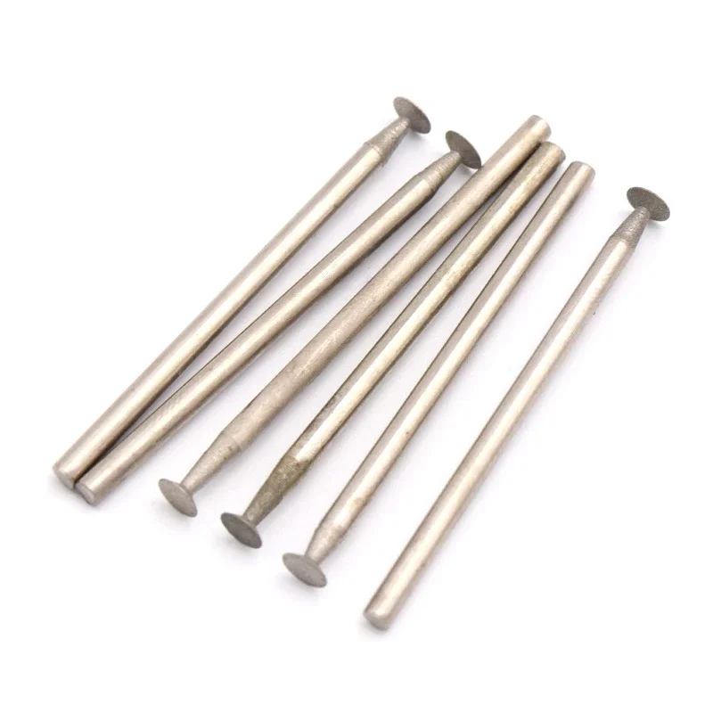5Pcs 2.35mm Shank 1~4mm H-Needle Bowl Shaped Electroplated Diamond Head Burr Grinding Engraving Bit for Dremel Rotary Tools