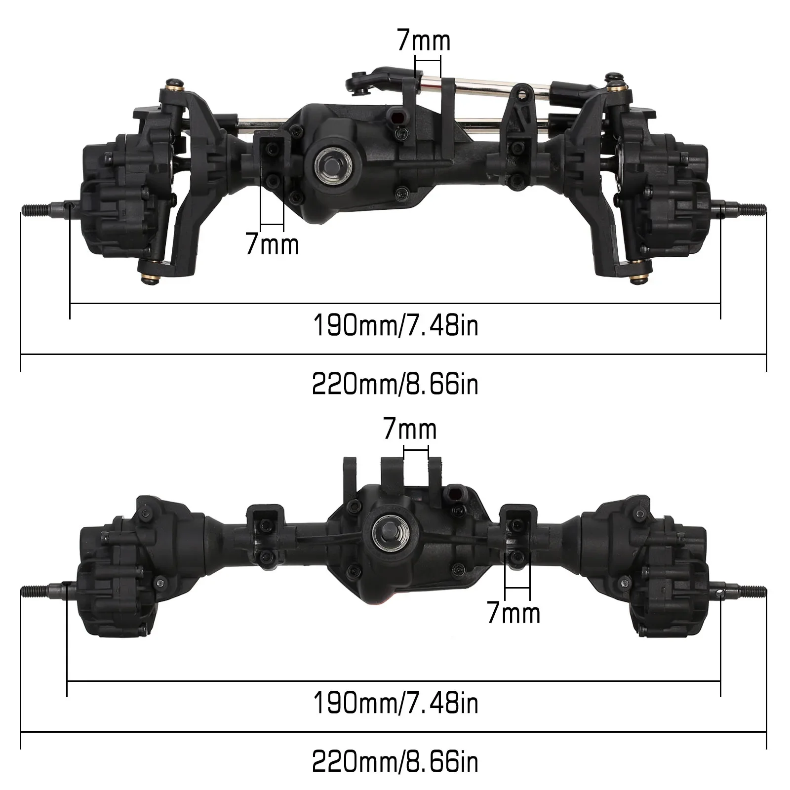 INJORA Complete Front Rear Straight Portal Axle for 1/10 RC Crawler Car TRX4 TRX-4 Upgrade